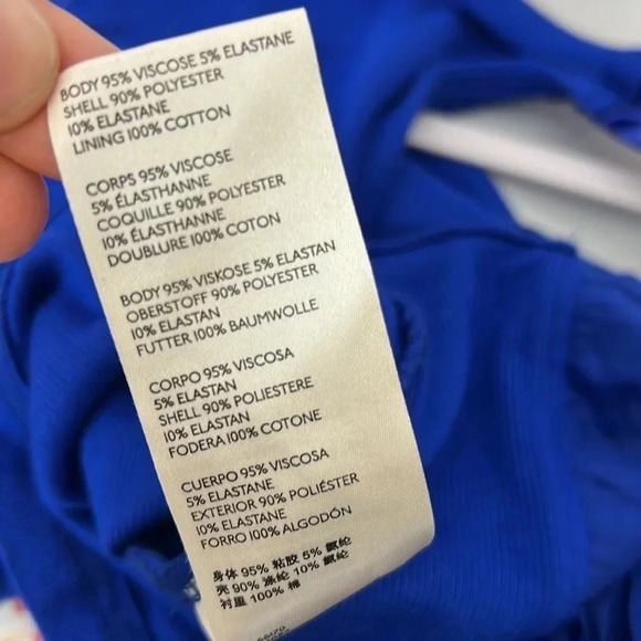 Free People NWT Looking Forward Blue Frame V-Neck Long Sleeve Tie Back Top - Picture 7 of 9